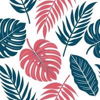Abstract tropical leaves seamless tile pattern with bold geometric shapes and vibrant colors for modern artistic spaces Clean vector
