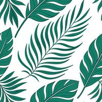 Abstract tropical leaves seamless tile pattern with bold geometric shapes and vibrant colors for modern artistic spaces Clean Set 2 vector