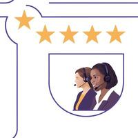 AI Driven Customer Support Interaction Clean Set 2 vector
