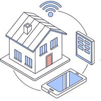 AI powered smart home controls Clean vector