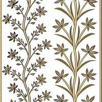 Art Deco herb seamless tile pattern with symmetrical thyme motifs and gold accents for luxurious interiors Clean vector