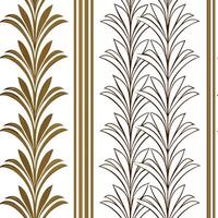 Art Deco palm leaf seamless tile pattern with geometric palm motifs and gold accents for luxurious interiors Clean Set 2 vector
