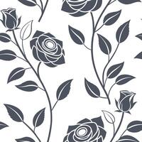 Art Deco rose seamless tile pattern with symmetrical rose motifs and gold accents for luxurious interiors Clean Set 3 vector