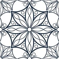 Art deco vintage embroidery seamless tile pattern geometric symmetry on white background perfect for stylish spaces Clean vector