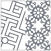 Artistic digital matrix tile design with interlaced code patterns and intricate grid structures rendered in isolated whitebalance for modern innovation Clean vector