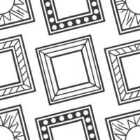 Artisanal handcrafted frame seamless tile pattern with unique textures and bespoke elements Clean vector
