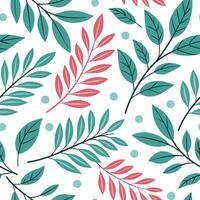 Artistic spring leaves seamless pattern with abstract interpretations of leaves and bright spring hues for creative designs Clean vector
