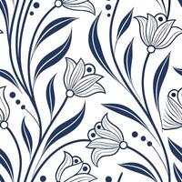 Art nouveau seamless tile pattern with flowing lines for artistic interiors Clean vector
