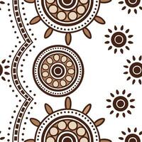 Australian Aboriginal patterns and dot art seamless tile pattern with earthy tones and traditional motifs for cultural decor Clean vector