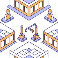 Automated Warehouse Operations Clean vector