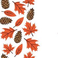 Autumn forest seamless tile pattern with towering trees and colorful foliage for woodland themed spaces Clean vector