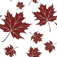 Autumn leaves seamless pattern with crisp edges and dark red tones for a dramatic fall inspired effect Clean vector