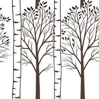 Autumn trees seamless tile pattern with vibrant maple and oak leaves for warm home decor Clean vector