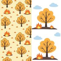 Autumn warmth seamless tile pattern with cozy blankets and golden maple leaves for inviting home decor Clean Set 2 vector
