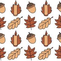 Autumn warmth seamless tile pattern with cozy blankets and golden maple leaves for inviting home decor Clean Set 4 vector