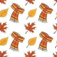 Autumn warmth seamless tile pattern with cozy blankets and golden maple leaves for inviting home decor Clean Set 18 vector