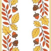 Autumn wreath seamless tile pattern with colorful leaves and seasonal elements Clean vector