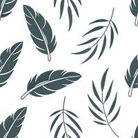 Bamboo and feathers seamless pattern airy isolated white background perfect for light textiles branding packaging Clean vector