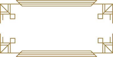 Luxurious golden rectangular frame art deco geometric diamond pattern, complementing vintage and high end design compositions vector