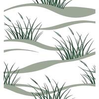 Beach dunes and coastal grasses seamless tile pattern with soft natural hues and a serene atmosphere Clean vector
