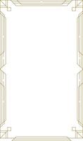 Vintage gold frame with art deco geometric embracing a white circle on a white background vector
