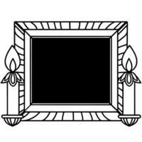 Bhai Dooj Tika and Candle Frame with Copy Space Clean vector