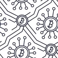 Bitcoin mining circuit Clean vector