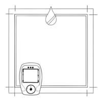 Blood drop icon and glucose meter border frame with Track Your Health text Clean vector