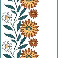 Bohemian botanical illustration seamless tile pattern with eclectic peonies and dahlias in rich vibrant colors perfect for creative spaces Clean Set 2 vector