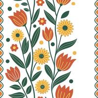 Bohemian garden flowers seamless tile pattern with eclectic peonies and dahlias in rich vibrant colors perfect for creative spaces Clean vector