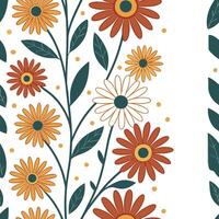 Bohemian wildflowers seamless tile pattern with eclectic peonies and dahlias in rich vibrant colors perfect for creative spaces Clean vector