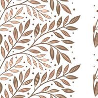 Boho spring leaves seamless pattern with intricate designs and earthy tones for relaxed bohemian styles Clean vector