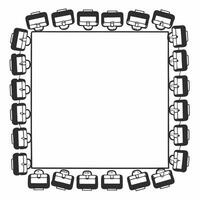 Border Frame with Briefcases and Savings Jars Clean vector