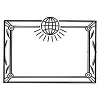 Border frame with glowing globe and hand icon symbolizing global responsibility for Human Rights Day Clean vector