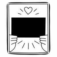 Border frame with glowing heart and hand representing compassion and human dignity for Human Rights Day Clean vector