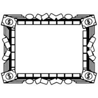 Border Frame with Gold Bars and Dollar Bills Clean vector