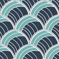 Build radial layered arcs enhance neon glows protect stark white intervals and complete futuristic layered tile pattern for interior statements Clean vector