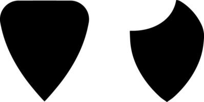Set shield guard icon Stencil filled flat clipart vector