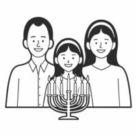 Candid moment of a child holding a glowing menorah Hanukkah evening Clean Set 2 vector