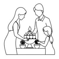 Candid shot of a child admiring a Labh Pancham altar Clean vector
