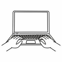 Candid shot of a shopper typing in discount codes for Cyber Monday Clean vector