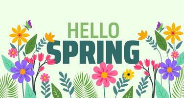 First Day of Spring flower background with flower design vector