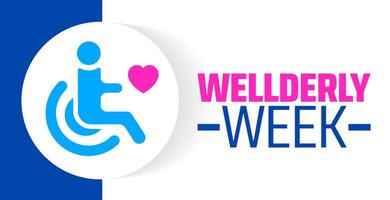 Wellderly Week background banner or poster design template. observed every year in March. Holiday concept. Use to any Template, card, poster, placard, template. vector