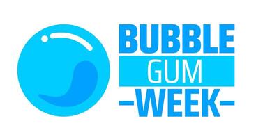 Bubble Gum Week background banner or poster design template. observed every year in March. Holiday concept. Use to any Template, card, poster, placard, template. vector