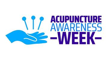 Acupuncture Awareness Week background banner or poster design template. observed every year in March. Holiday concept. Use to any Template, card, poster, placard, template. vector