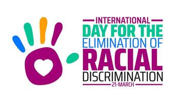 International Day for the Elimination of Racial Discrimination background banner or poster design template. vector