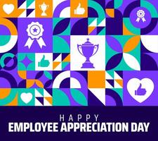 Happy Employee Appreciation Day geometric shape pattern background vector