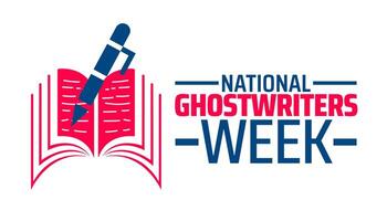 National Ghostwriters Week background banner or poster design template. observed every year in March. Holiday concept. Use to any Template, card, poster, placard, template. vector