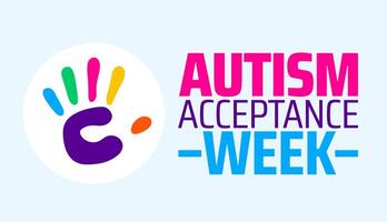 Autism Acceptance Week background banner or poster design template vector