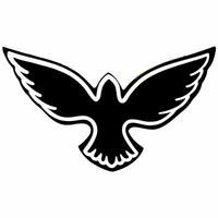 Close up of a glowing dove in flight symbolizing peace freedom and justice Clean vector